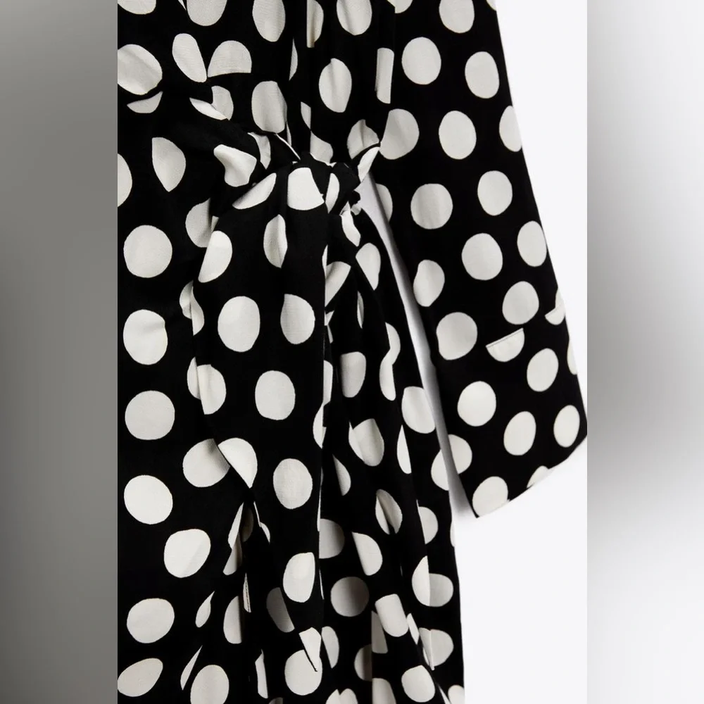 NWT Zara Dot Shirt Wrap Mini Dress - Picture 8 of 11
